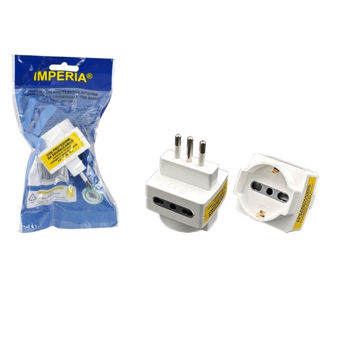 IMPERIA TRIPLA 11A SCHUKO PROTEZ.SOVRACC