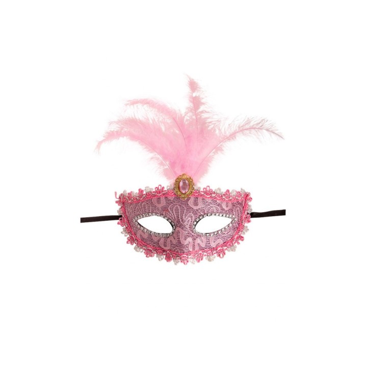 MASCHERA PLASTICA ROSA C/DIADEMA 01996