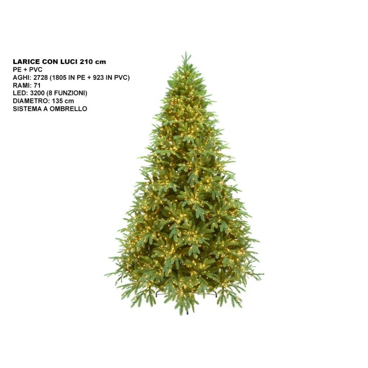 ALBERO LARICE CON LUCI CM 210