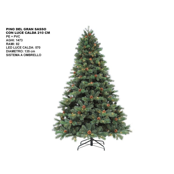 ALBERO PINO DEL GRAN SASSO CM 210 LED