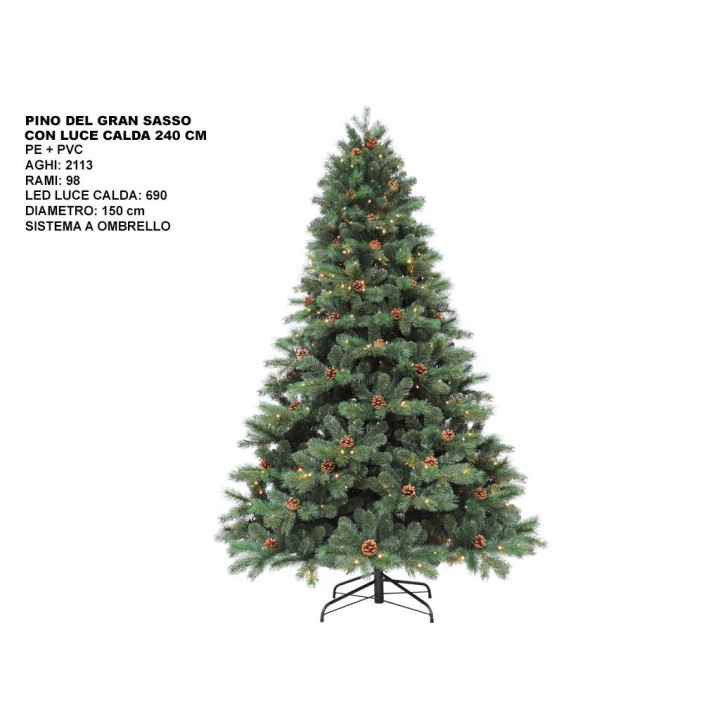 ALBERO PINO DEL GRAN SASSO CM 240 LED