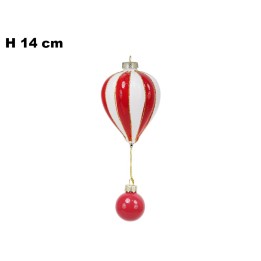 MONGOLFIERA ROSSA CON PALLINA 14.5CM