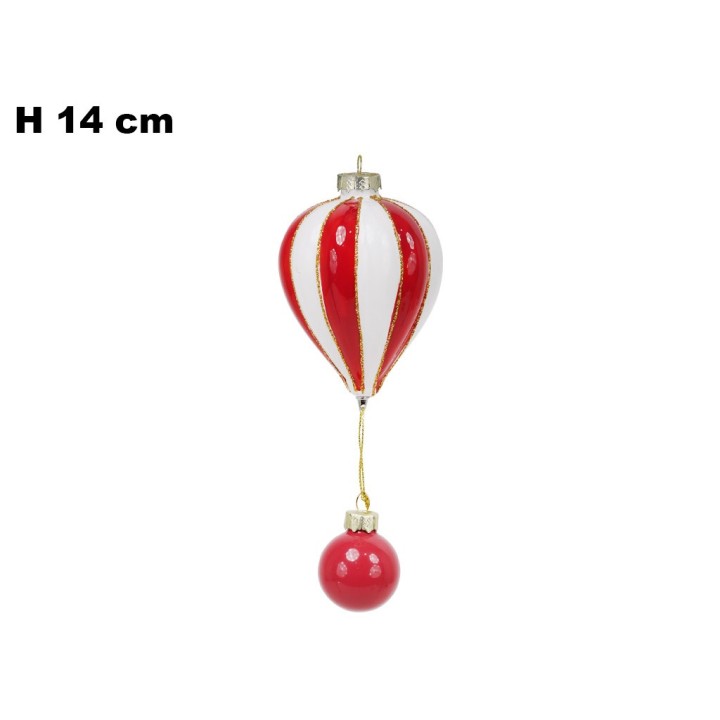 MONGOLFIERA ROSSA CON PALLINA 14.5CM