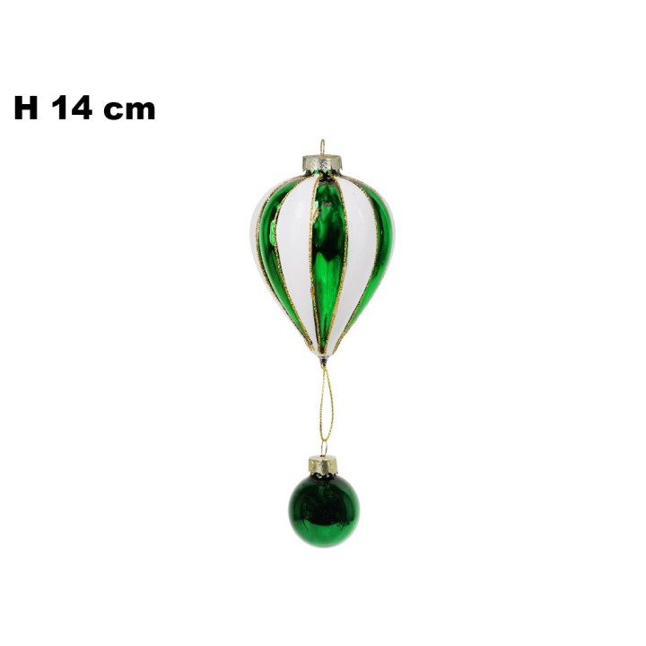 MONGOLFIERA VERDE CON PALLINA 14.5CM