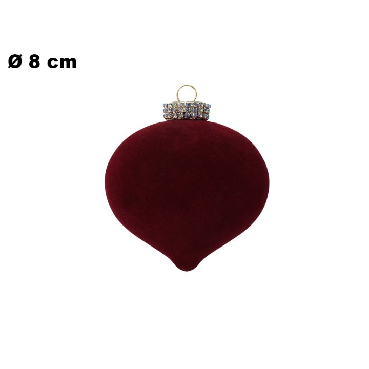 PALLINA VELLUTO BORDEAUX 8CM