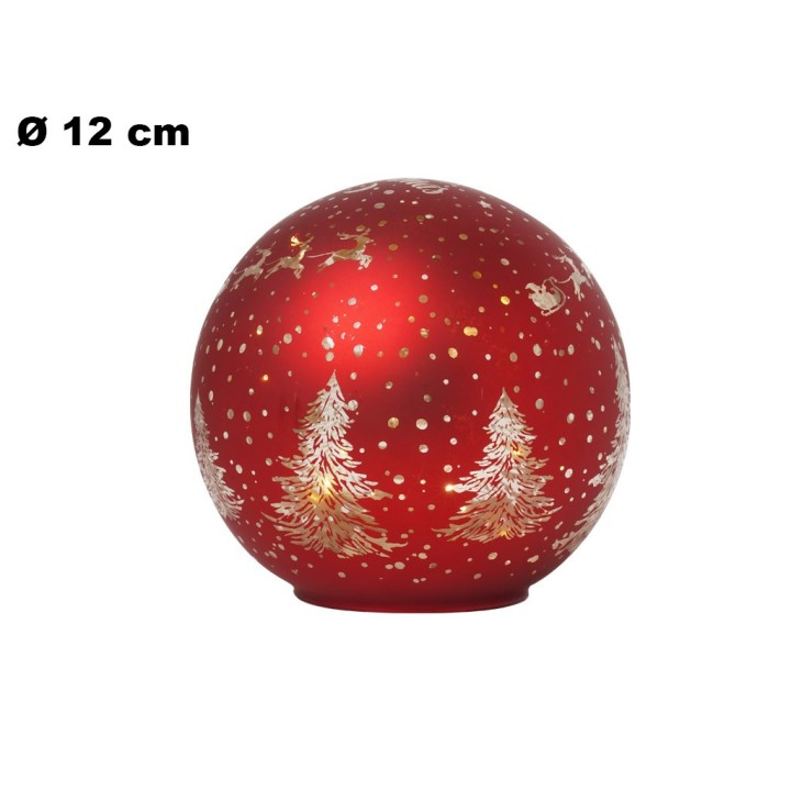 SFERA CON LUCI ROSSA 12CM