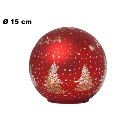 SFERA CON LUCI ROSSA 15CM