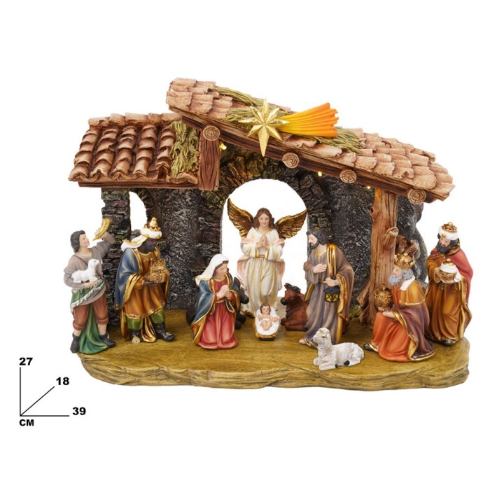 SET NATIVITA' CON CAPANNA E PERSONAGGI