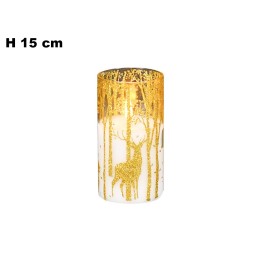 LANTERNA NATALIZIA DI VETRO 15CM