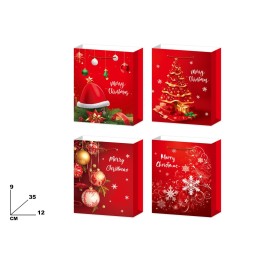 BUSTA ROSSA NATALIZIA PER VINO 12*35*9CM
