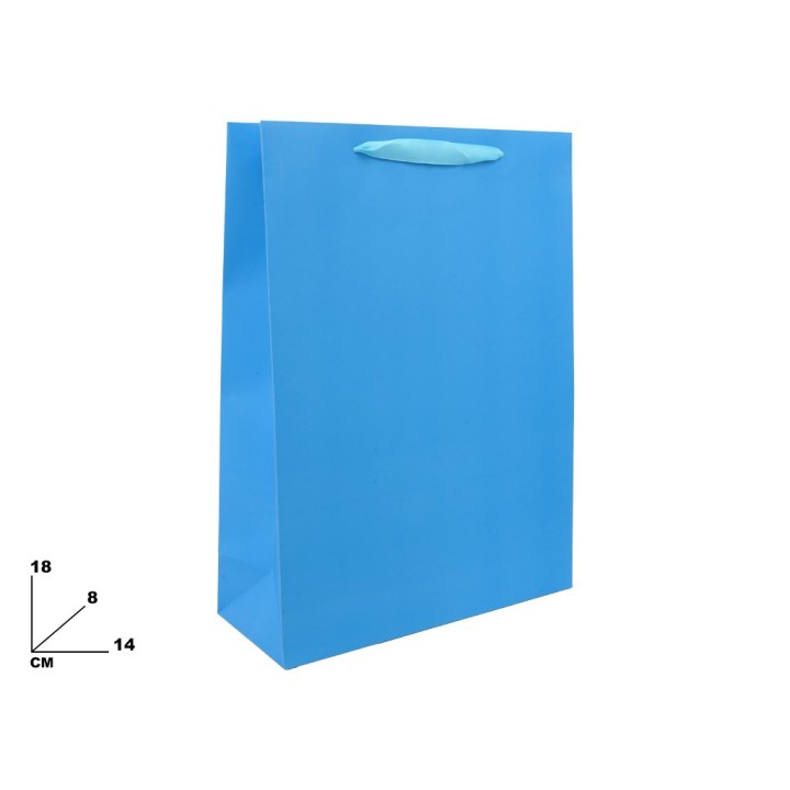BUSTA DI CARTA AZZURRA 18CM