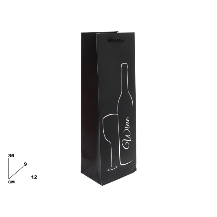 BUSTA DI CARTA PER VINO NERA 36CM