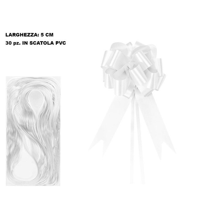 COCCARDA FIOCCO PRONTO 5CM BIANCO