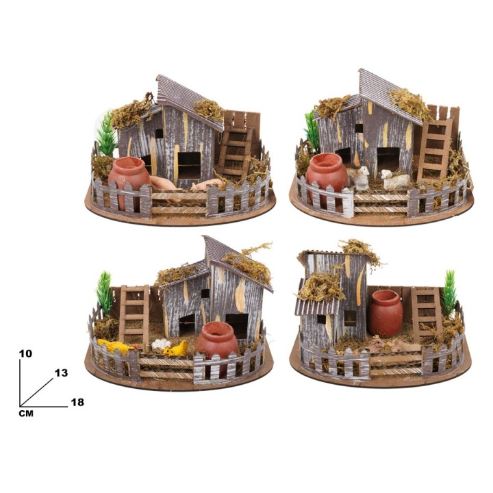 RECINTO CON ANIMALI PER PRESEPE 18*13*10