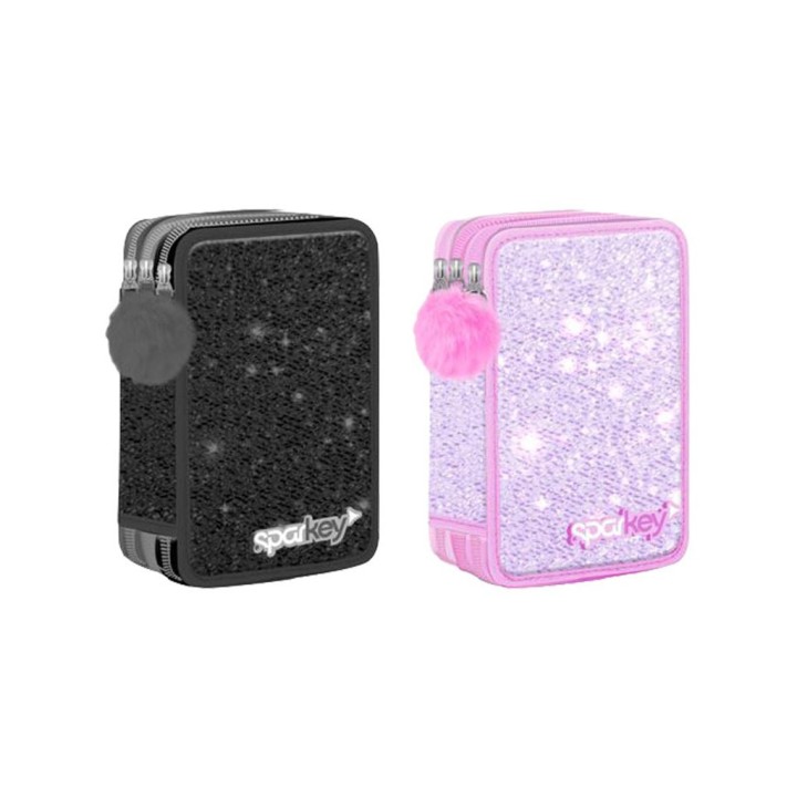 ASTUCCIO 3ZIP SPARKEY GLITTER ASS.