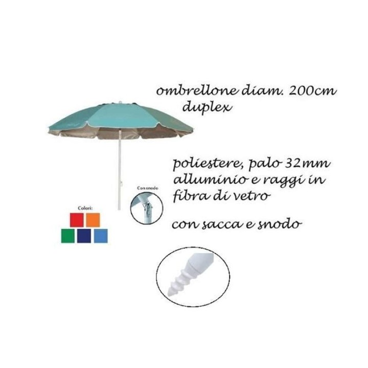 OMBRELLONE DUPLEX FIB.VETRO Ø200 PALO 32