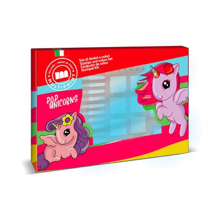 VALIGIOTTO 7TIMBRI+12PENNAR POP UNICORNS