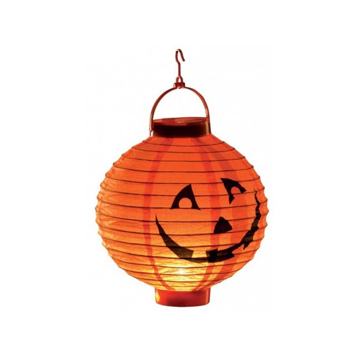 LANTERNA ARANCIONE CON ZUCCA E LUCE CM.2