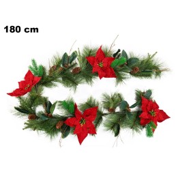 GHIRLANDA CON STELLE DI NATALE CM 180