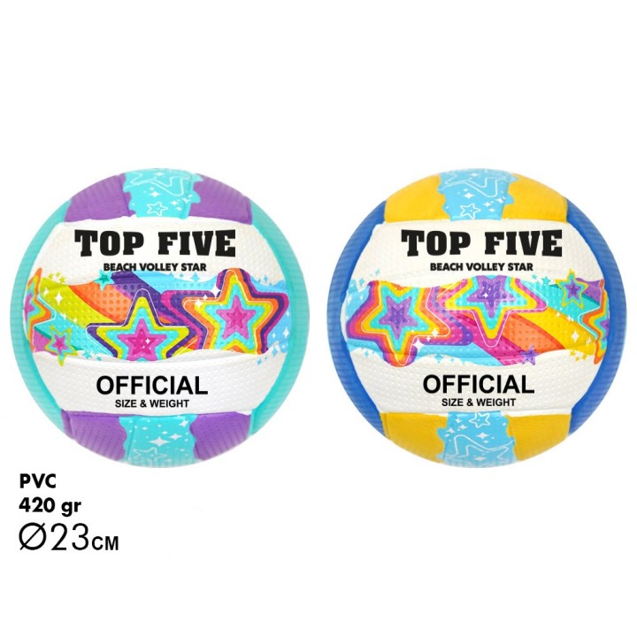 PALLONE TOP FIVE BEACH VOLLEY STAR 340GR