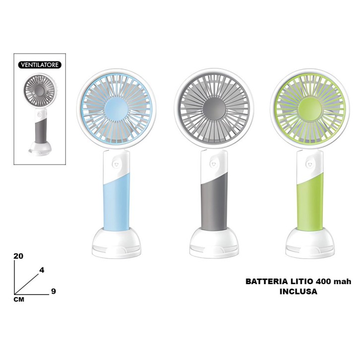 VENTILATORE CON BASE 3 COLORI ASS