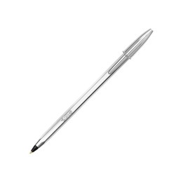 BIC PENNA CRISTAL SILVER MEDIUM NERA