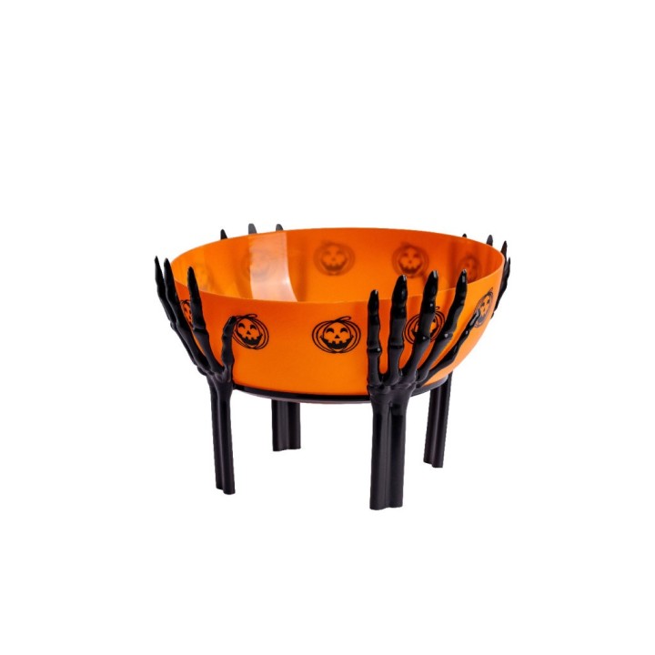 CESTINO ARANCIONE C-MANI SCHELETRO