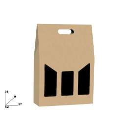 SCATOLA 3 BOTTIGLIE AVANA 27X9X38