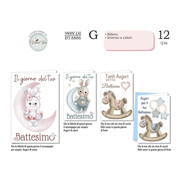 BIGLIETTI BATTESIMO GENERICO BT 8886