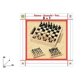 GIOCO DAMA SCACCHI TRIS 3 IN 1