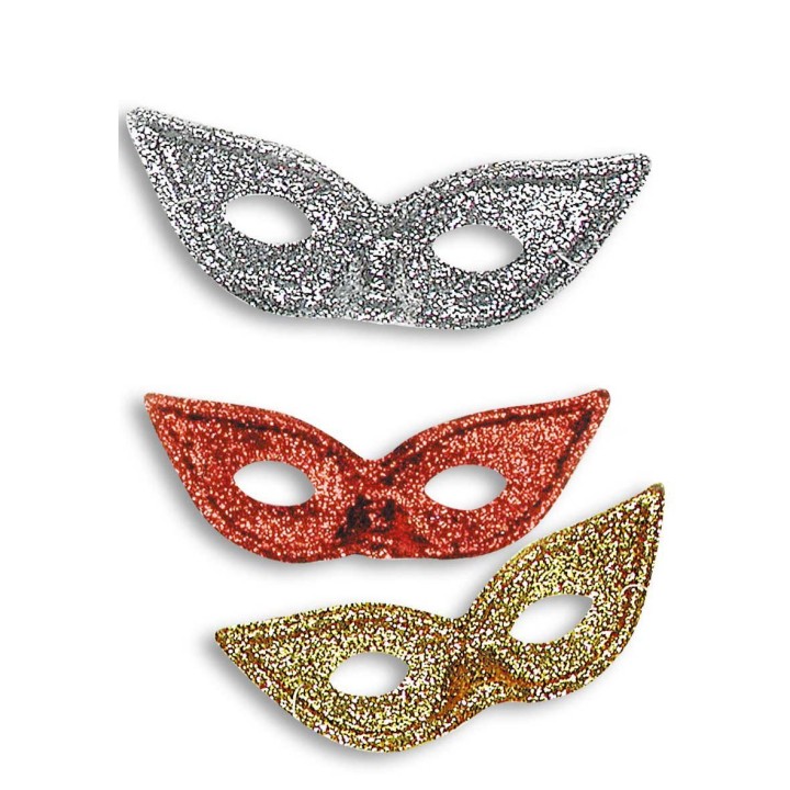 MASCHERA IN PLASTICA CON GLITTER COL.ASS