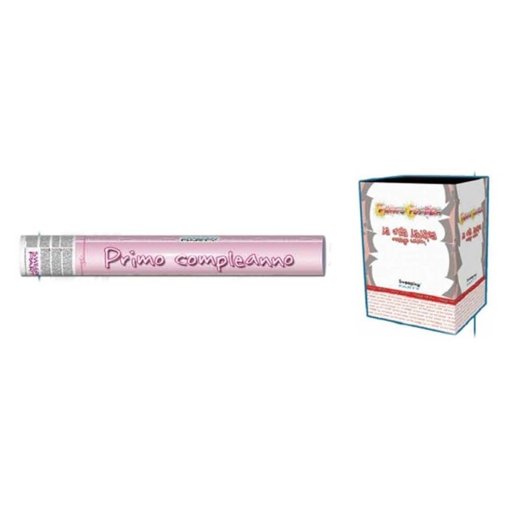 TUBO SPARACORIANDOLI 1 COMPLEAN.ROSA