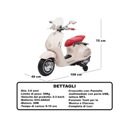 MOTO VESPA 946 - 12V BIANCA