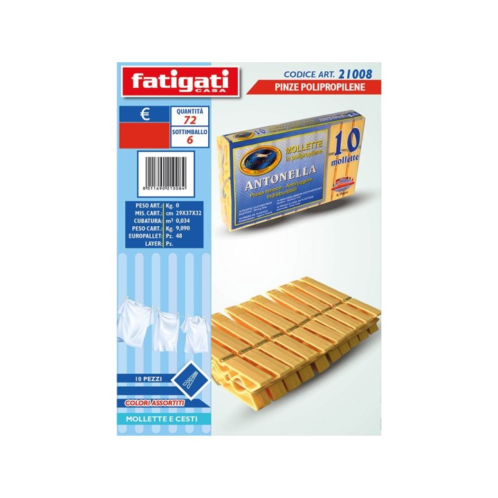 PINZE POLIPROPILENE 10 PZ."ANTONELLA"