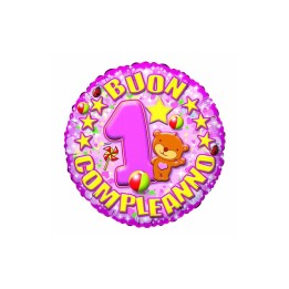 PALLONE MYLAR CM.45 PRIMO COMPL. ROSA