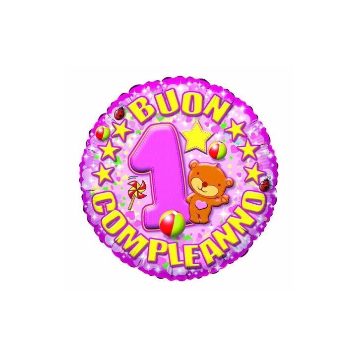 PALLONE MYLAR CM.45 PRIMO COMPL. ROSA