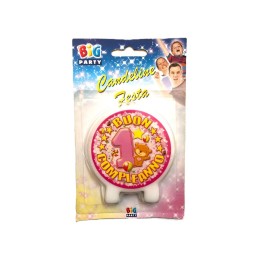CAND.TONDA 1 COMPLEANNO TOYS ROSA