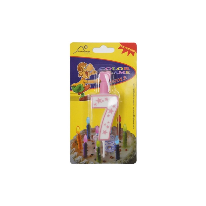 CANDELINA FIAMMA COLORATA N.7 ROSA