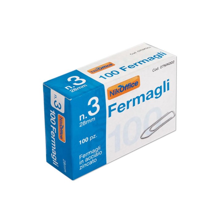 FERMAGLI 28MM N.3 DA 100 PZ. 07NIK002