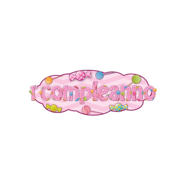BANNER PRIMO COMPLEANNO CANDY ROSA