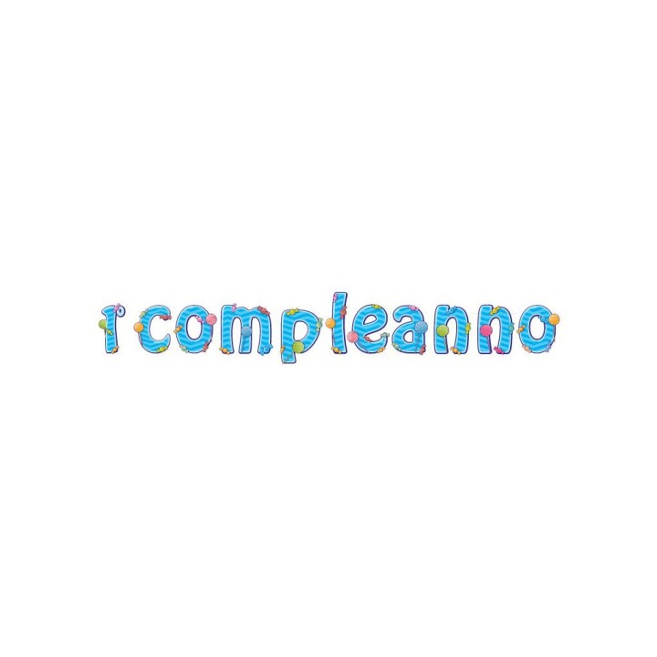 BANNER PRIMO COMPLEANNO CANDY CELESTE