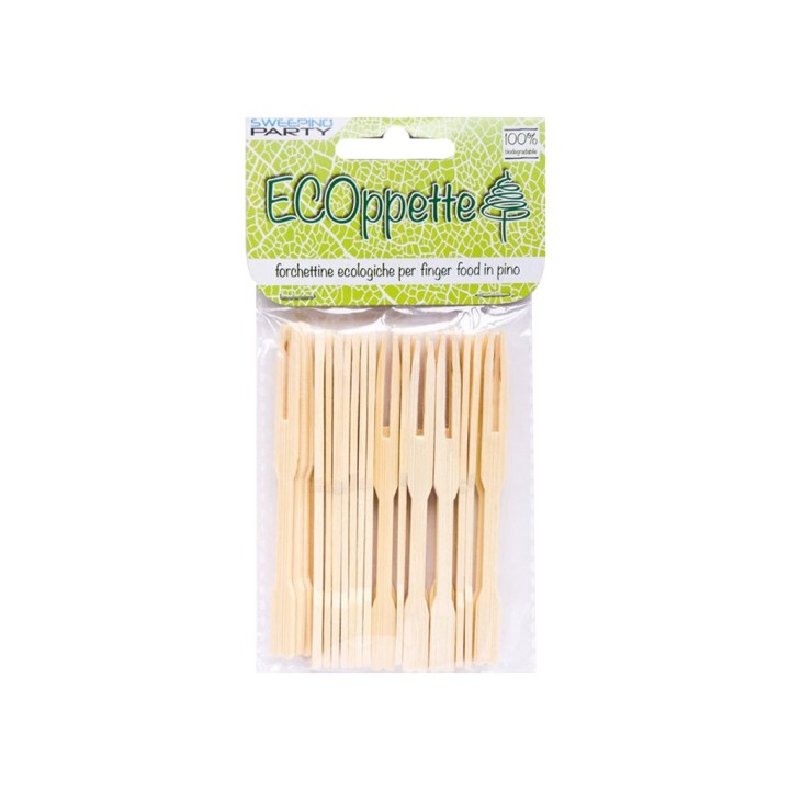 FORCHETTINE IN BAMBOO 90MM 24 PZ