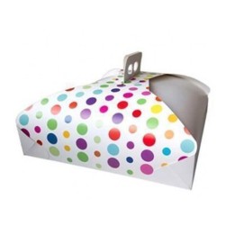 PORTA TORTA CM.33X33 GRIGIO/POIS