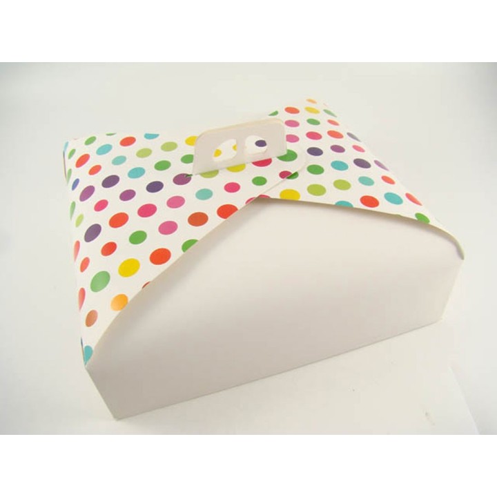 PORTA TORTA CM. 29X29 BIANCO/POIS ASS.