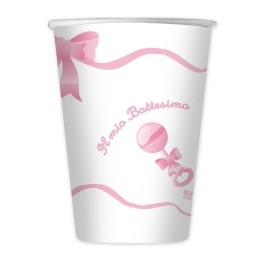 BICCHIERI CC.200 IL MIO BATTESIMO ROSA