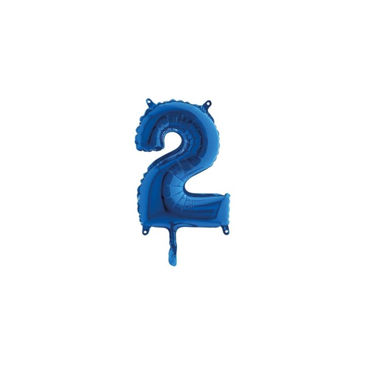 PALLONE MYLAR NUMERO 2 CM.102 BLU (5)