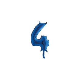 PALLONE MYLAR NUMERO 4 CM.102 BLU (5)