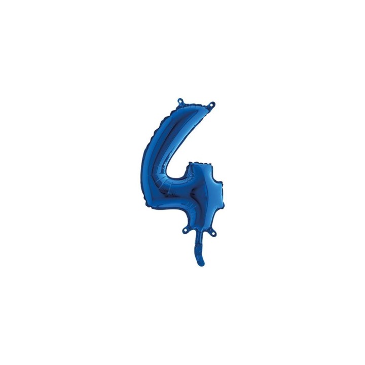 PALLONE MYLAR NUMERO 4 CM.102 BLU (5)