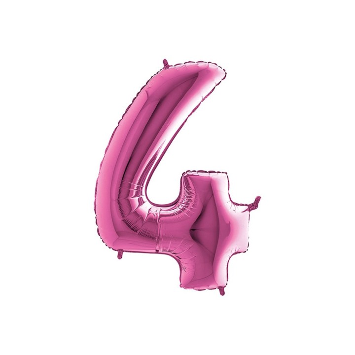 PALLONE MYLAR NUMERO 4 CM.102 FUXIA (5)