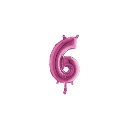 PALLONE MYLAR NUMERO 6 CM.102 FUXIA (5)